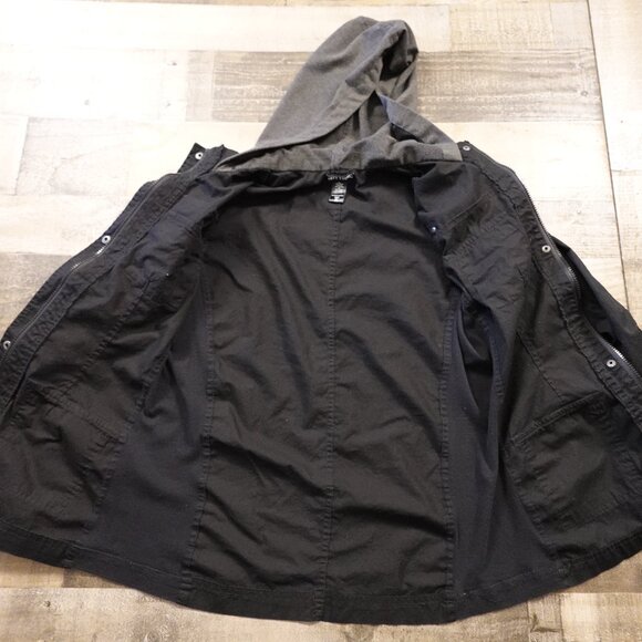 Hot Topic Military-Style Hooded Utility Jacket Women’s XL Black - Picture 11 of 11